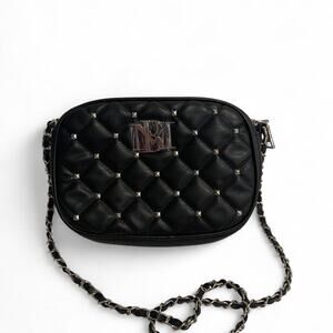 Badgley Mischka Black Studded small shoulder bag with chain strap
